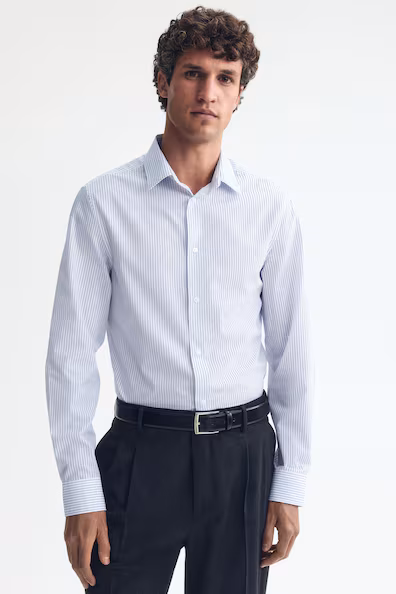 Рубашка с легким уходом slim fit- Заказать в России