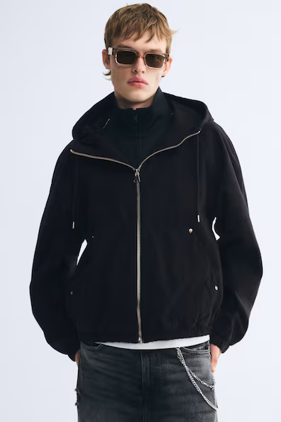 Комфортная рабочая куртка из хлопка с капюшоном h&m- Заказать в России