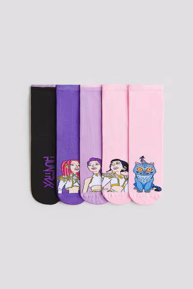 Набор из 5 пар носков с принтами- Заказать в России