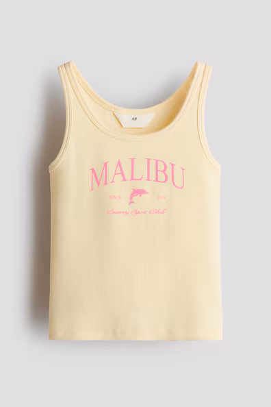Топ без рукавов из хлопка с принтом- Заказать в России