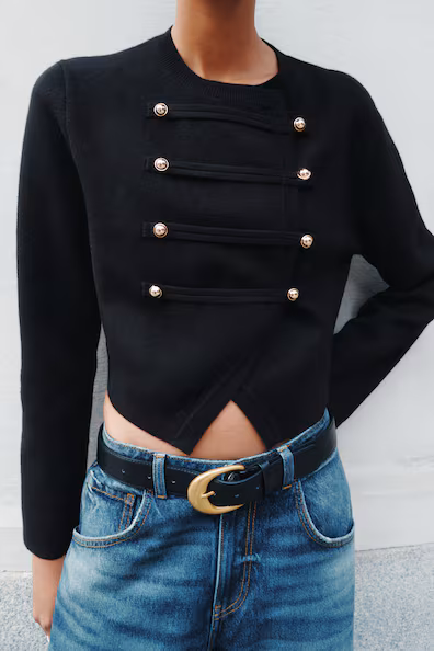 Короткий вязаный кардиган h&m