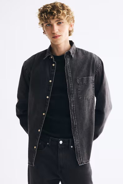 H&M Рубашка из денима стандартного кроя