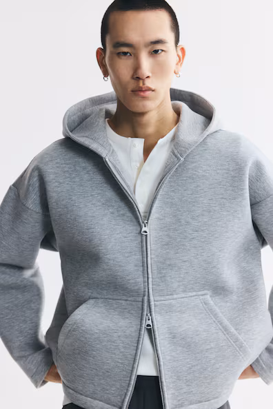 Объемное худи из ткани scuba oversized fit- Заказать в России