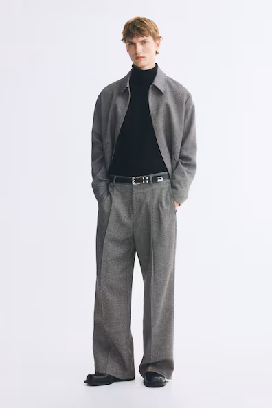 Классические брюки из шерстяной смеси loose fit