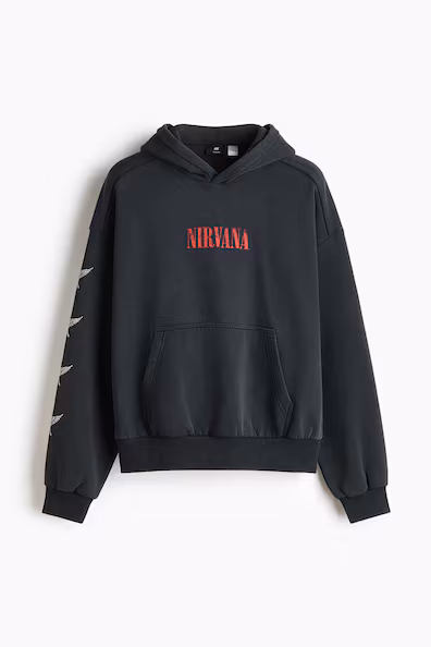 Свободное худи с принтом h&m