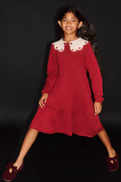 Платье из трикотажа pointelle с воротником h&m