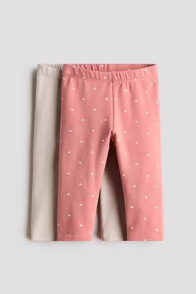Набор из 2 хлопковых леггинсов с начесом внутри