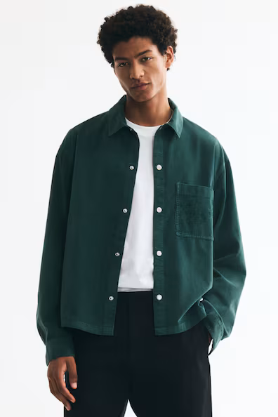 Рубашка из вельвета relaxed fit h&m