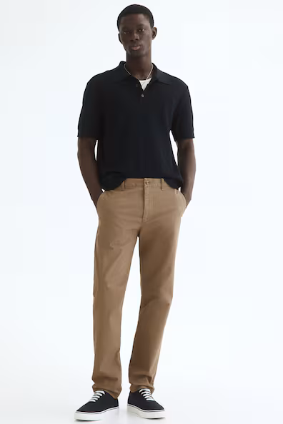 Облегающие брюки-чинос slim fit h&m