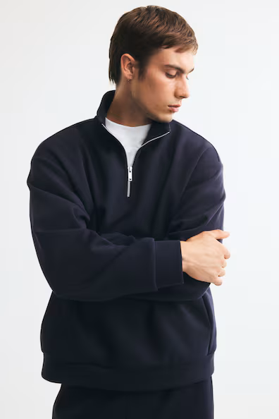 Свитшот на молнии комфортного кроя relaxed fit