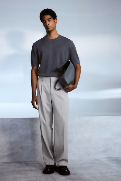 Футболка из ткани с открытым плетением REGULAR FIT