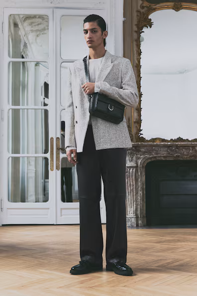 Брюки в рубчике RELAXED FIT из покрытой ткани