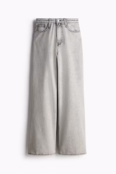 Джинсы свободного кроя CURVY FIT FEATHER SOFT WIDE ULTRA HIGH H&M