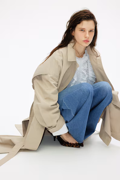 Плащ с разрезами по бокам H&M