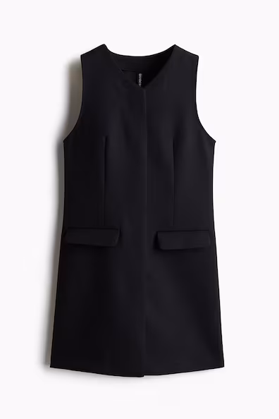 VESTIDO SEM MANGAS COM BOLSOS DECORATIVOS