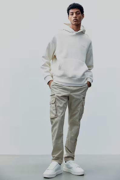 Брюки карго из хлопкового саржевого REGULAR FIT