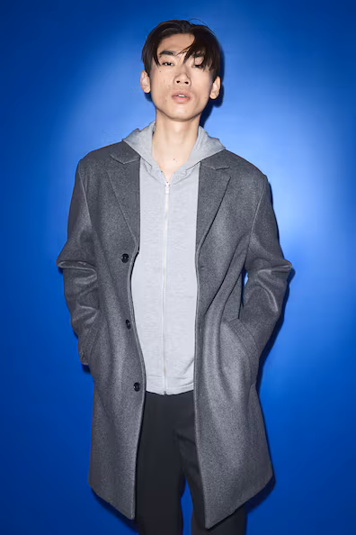 CASACO COMPRIDO в комбинации шерсти SLIM FIT