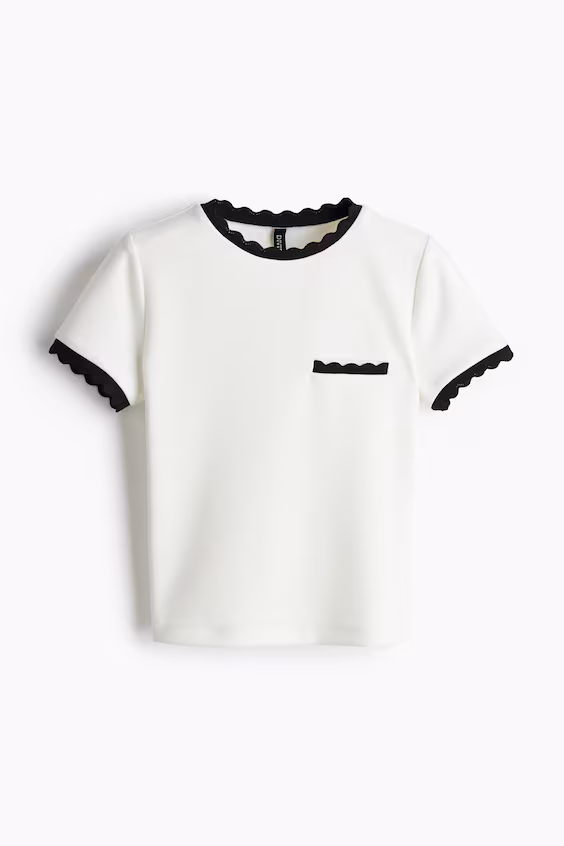 Свитер из крученого рубчикового джерси с волнистыми краями