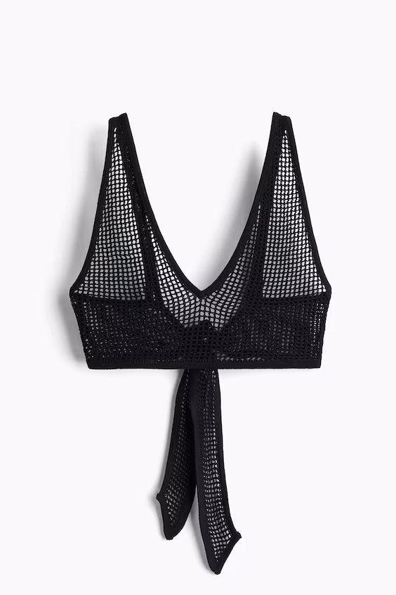 Пляжный топ из вязаной сетки