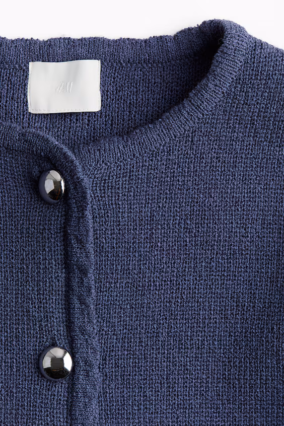 Кардиган из плотного трикотажа с волнами по краю