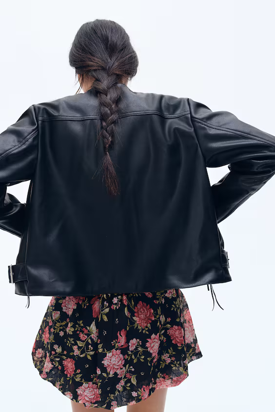 Куртка-мото из покрытой ткани