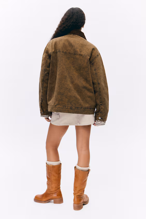 Пальто из хлопкового холста с утеплением