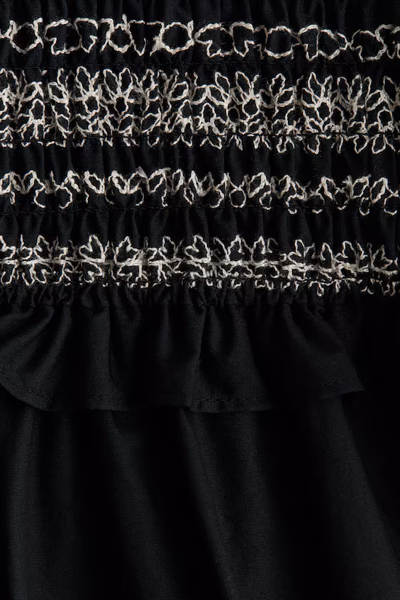 Платье из поплина с оборками на рукавах