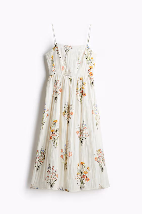 Платье миди с бретельками