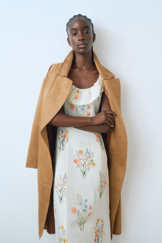 Платье из льняной смесовой ткани