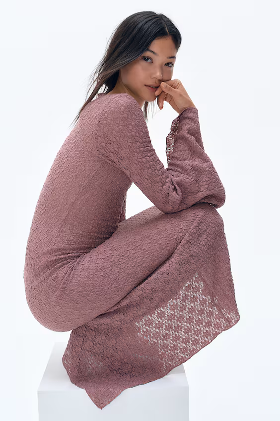 Платье в приталенном стиле из джерси с жаккардовым узором