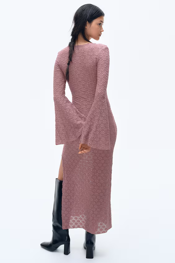 Платье в приталенном стиле из джерси с жаккардовым узором