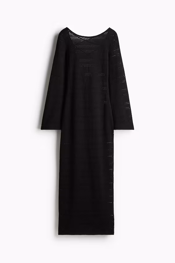 Платье из вязаного полотна с завязками