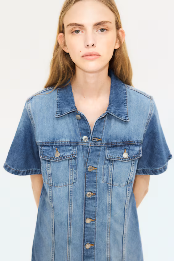 Платье из мягкой джинсы feather soft со сборками