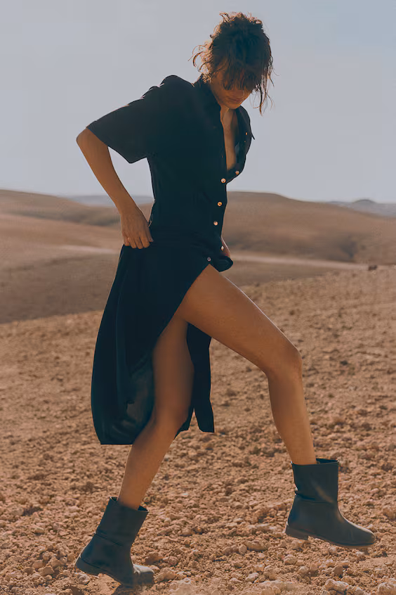 Рубашка-платье с завязкой на пояс