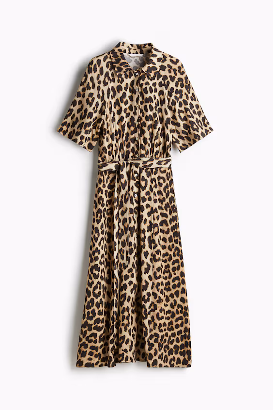 Платье рубашечного кроя с завязкой