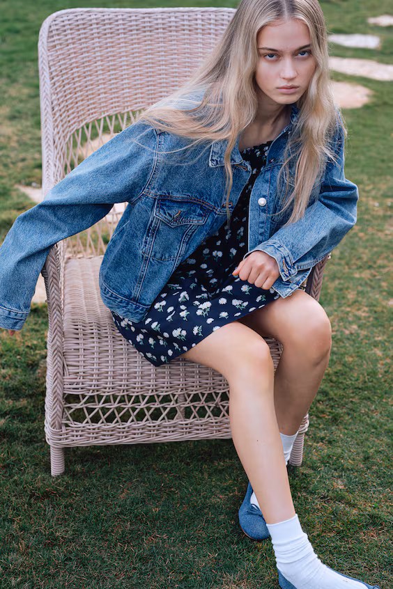 Платье из поплина с резинкой smock