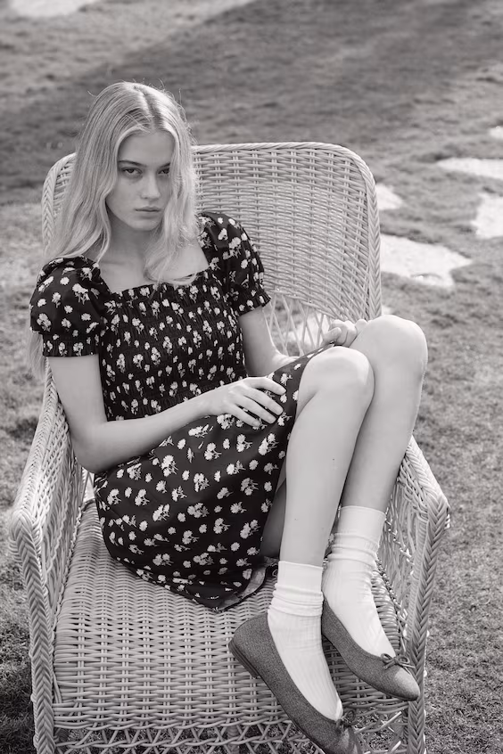 Платье из поплина с резинкой smock