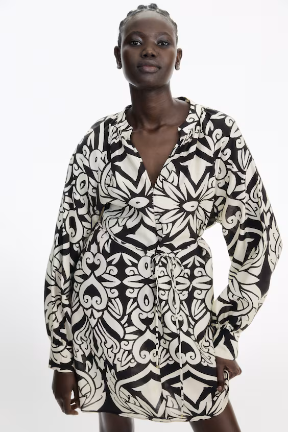 Платье-туника с завязкой