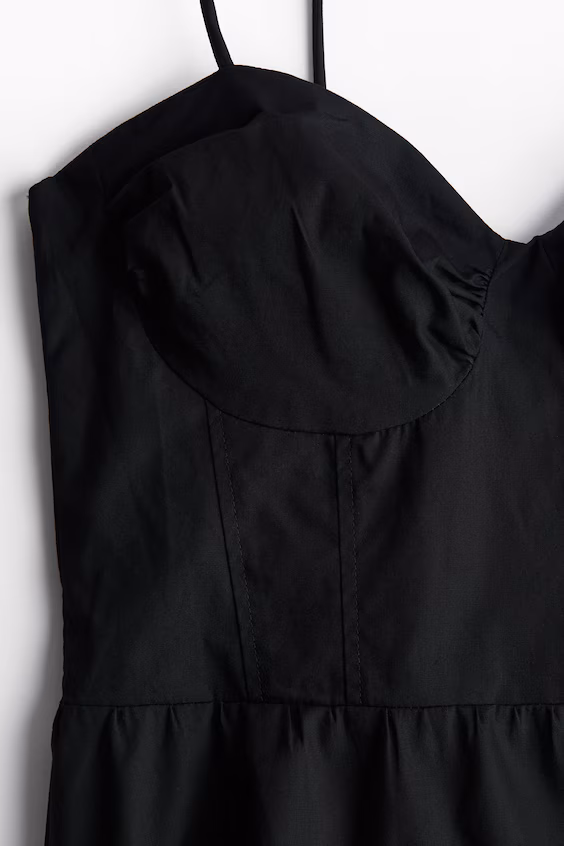 Платье из поплина с поясами на бантах