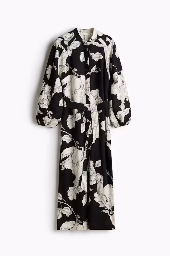 Платье из смесового льна с завязками