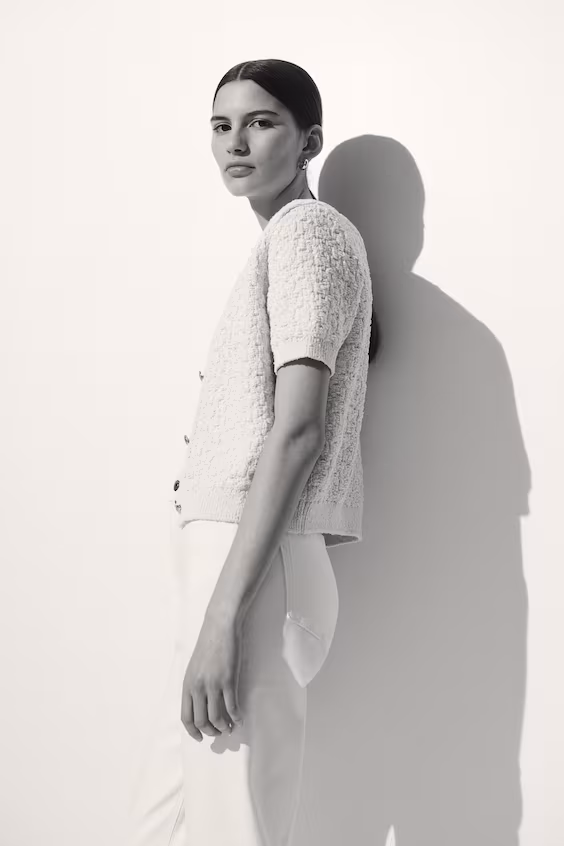 Пальто из трикотажа с текстурой