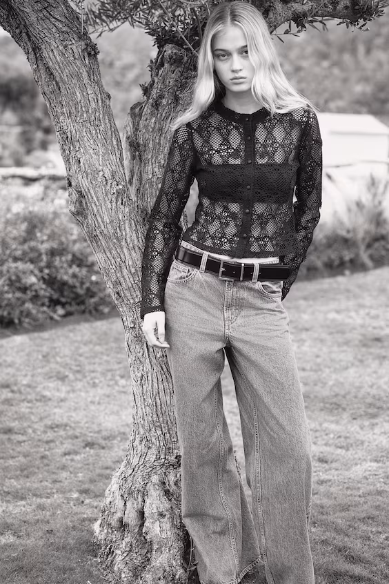 Пальто с открытым узором