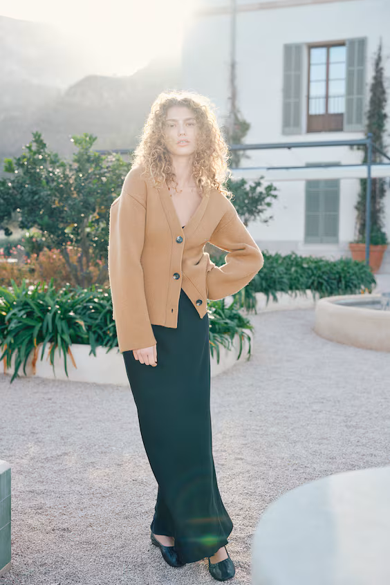 Кардиган из смесовой шерстяной пряжи