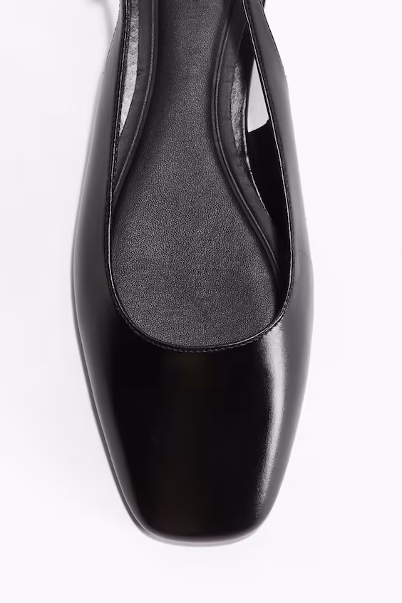 Туфли с открытым задником из кожи