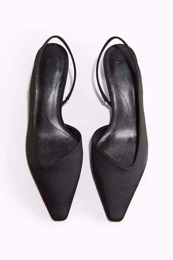 Туфли с открытой пяткой из атласа