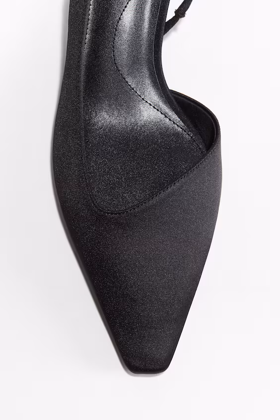 Туфли с открытой пяткой из атласа