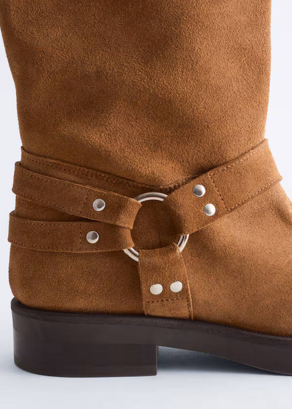 Мото ботинки из замши