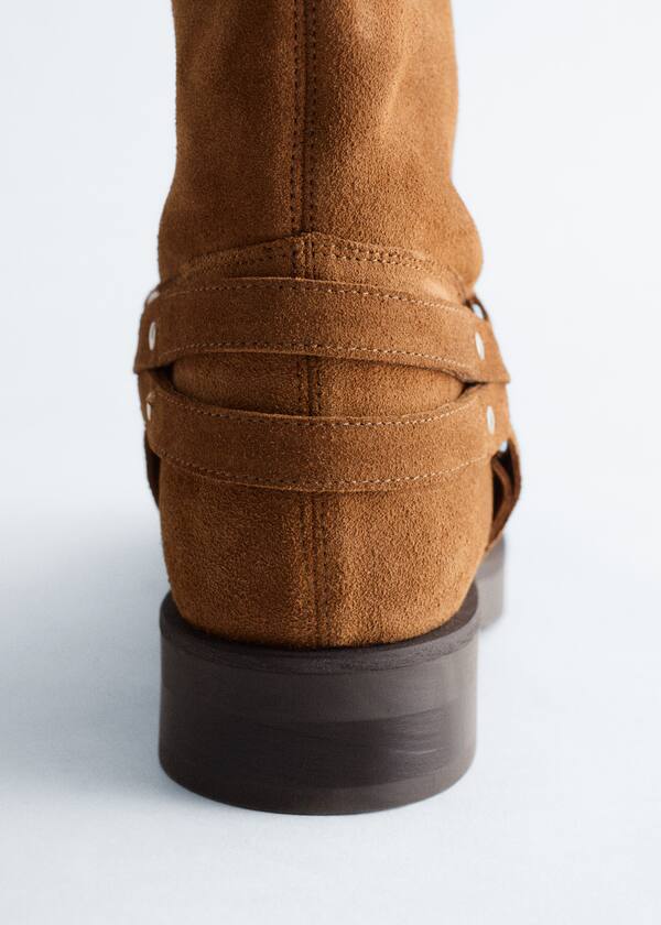 Мото ботинки из замши