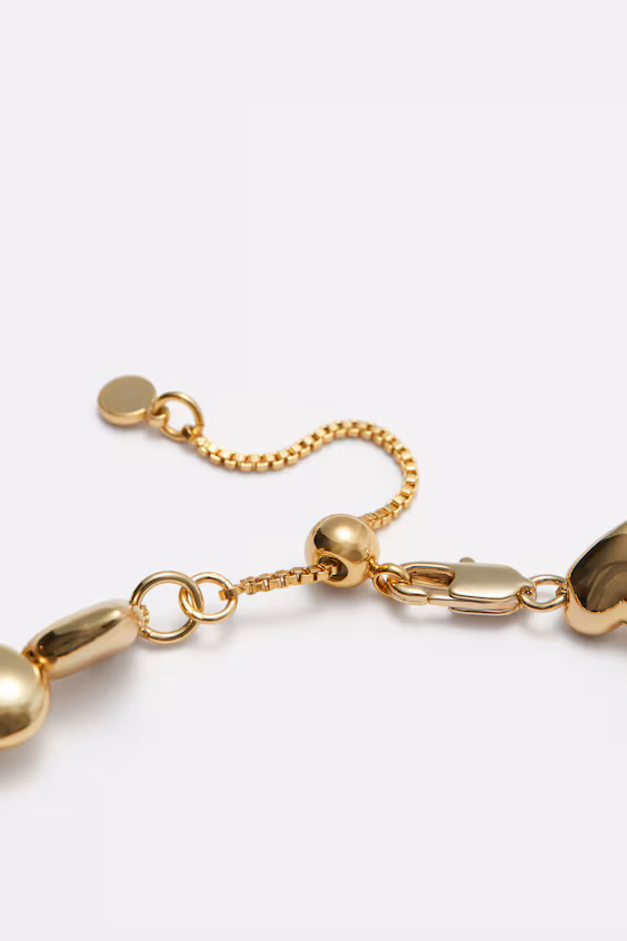 Ожерелье короткое с сердечками