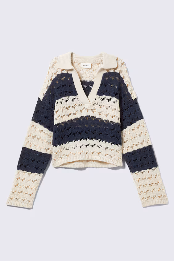 Свободный свитер с открытым узором